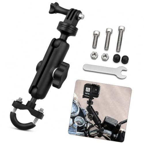 Image of CERLINK Action Camera Mount Compatible with GoPro | Premium Aluminium Alloy Bike & Motorcycle Handlebar Holder | 360 Adjustable Dual Angle