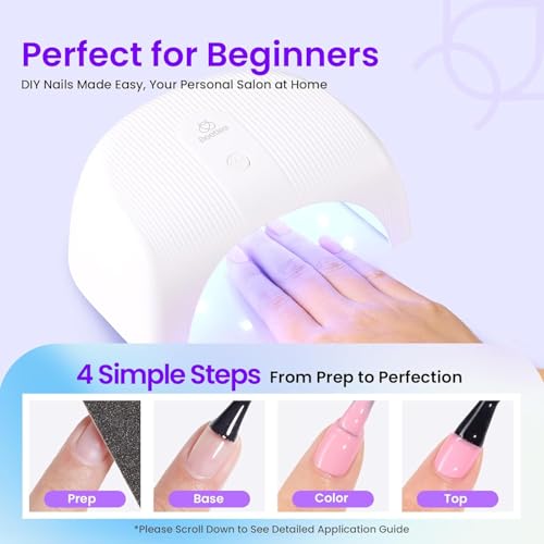 Image of Beetles Gel Nail Polish Kit with U V Light - 34pcs Gel Polish Set 20 Colors Colorful Dreamscape Pro with Nail Tips & Base Matte Top Medium Coffin Press on Nails Accessories DIY Salon Gifts for Women