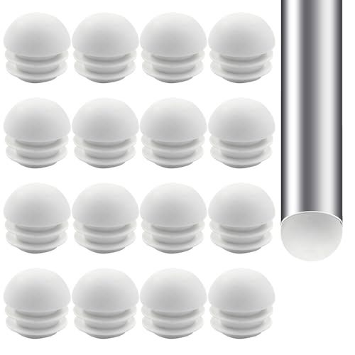 Tapas de 22mm para patas de silla: protege el suelo de rayones y ruidos con plástico blanco 6