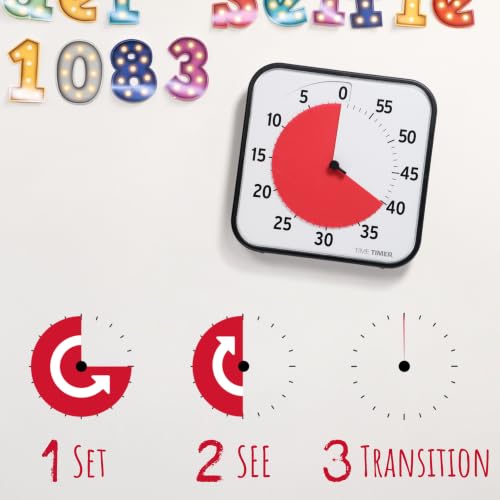 TIME TIMER 12 inch Visual Timer 60 Minute Kids Desk Countdown Clock with Dry Erase Activity Card, Also Magnetic for Classroom, Homeschooling Study Tool, Task Reminder, Home and Kitchen Timer - Image 4