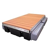 Patriot Docks Low Profile Premium Floating Dock Section with Brown Aluminum Decking (10702)