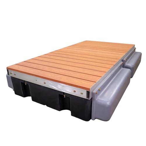 Patriot Docks Low Profile Premium Floating Dock Section with Brown Aluminum Decking (10702)