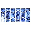 Tenedos Marble Royal Blue Glossy Porcelain Mosaic Tile on 6x12 Mesh for Pool, Bathroom, Shower, Kitchen Backsplash, Accent Wall (Box of 10 Pieces)