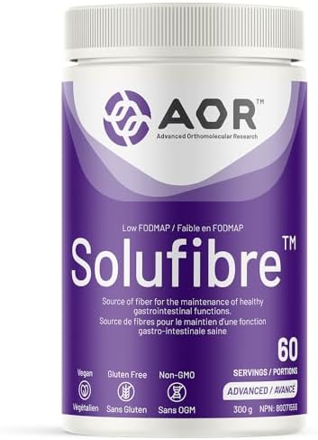 AOR - SoluFibre Powder, 300g 60-Servings - Partially Hydrolyzed Guar Gum Sunfiber for Digestive Comfort & Regularity - Vegan, Non-GMO & Gluten-Free - Gentle Prebiotic Fiber Supplement - Soluble Fiber
