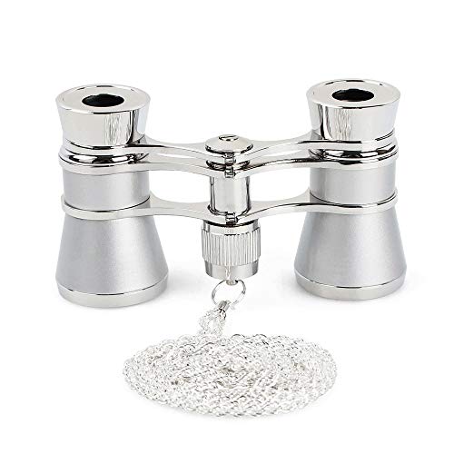 KKXXYQFC 3 x 25 Lunettes d'opéra Pliables Classiques Jumelles Corps en métal avec chaîne lentille Optique télescope de théâtre rétro Femmes Cadeaux télescope (C) (D)