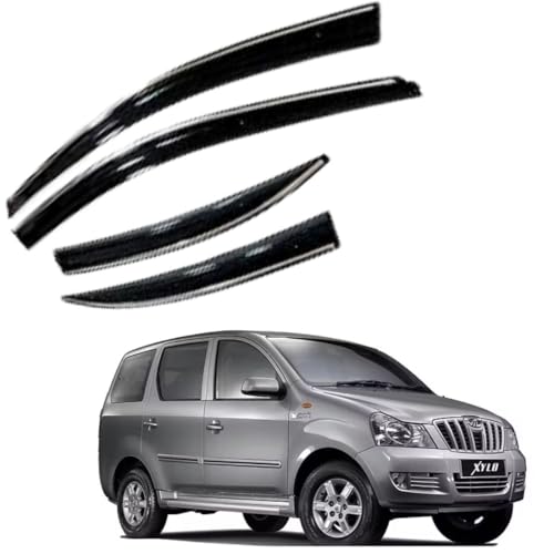 Image of CAR SAAZ Chrome Line Door Visor for Xylo (2009-2019) (Set of 4Pcs) | Rain Guard | Wind Deflector