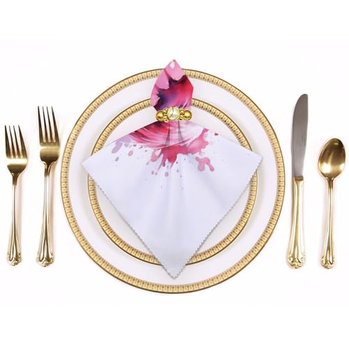 Servilletas de tela JTKBNVM florales cuadradas 47.5x47.5 cm 4 pcs miniatura 3