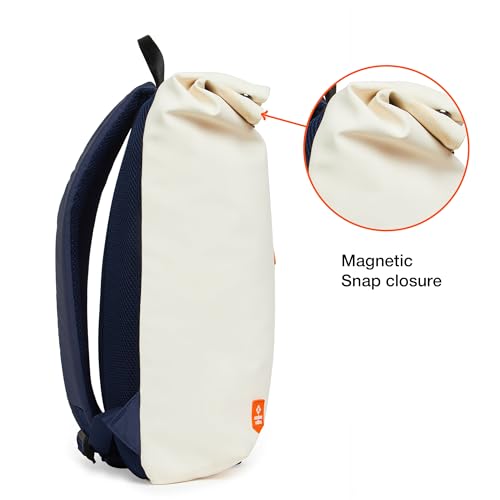 Nasher Miles Chelsea Roll-Top Backpack 28 Liters Water Resistant, Top-Open, Padded, Premium Polyurethane Laptop Backpack for Men and Women Collage and School - Image 5