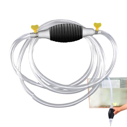Bomba de sifón manual, bomba de transferencia de líquido portátil, manguera de succión manual, bomba de drenaje de agua, sifón de bola de orificio grande para una fácil transferencia de combustible en