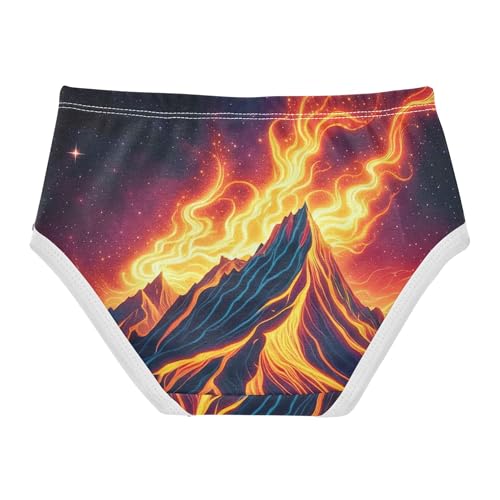 Fiery Mountain Girl Panties Cute Toddler Girls Underwear Cotton Personalized Kids Briefs Undies 2t2