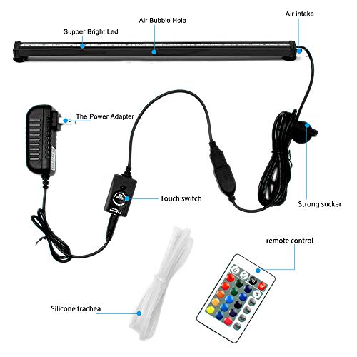SZMiNiLED-Aquarium-Light-with-Air-Bubble-Hole-5050-RGB-LED-Fish-Tank-Light-with-16-Colors-and-4-Modes-IP68-Waterproof-LED-Aquarium-Lights-with-Remote-Controller-for-Fish-Tank