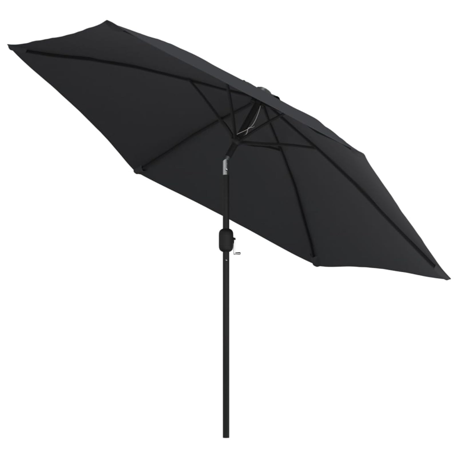 Homgoday Sombrilla de jardín con Luces LED Palo de Acero Negro 300 cm Sombrilla Terraza Exterior, Sombrilla Jardín Grande Orientable Jardín Parasol Balcón