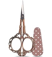 Hisuper 4.5inch Sewing Embroidery Scissors with Leather Scissors Cover, Sewing Crafting Sharp Sci...