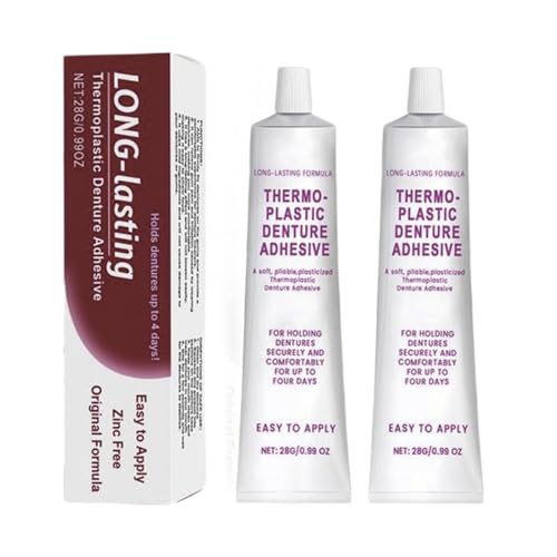 Adesivo per protesi, Adesivi per protesi termoplastici da 2 pezzi, Adesivo per fissaggio di protesi, Adesivo per presa sicura per protesi a lunga durata, Colla per protesi per denti