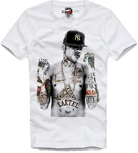 Photo de Sleeve E1SYNDICATE T-shirt VYBZ Kartel Dancehall Reggae BUJU Banton Jamaïque MAVADO 5467, Noir , L