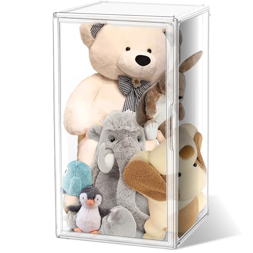 23.6'' Tall Acrylic Display Case for Collectible, XXXXX-Large Purse Handbag Organizer 13.8''x12.2''x23.6'' Clear Boot Totes Storage Box Transparent Huge Figure Collectibles Showcase with Magnetic Lid