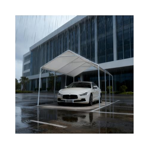 Abri De Voiture Extérieur Résistant À l'eau, Robuste Et Doté d'une Structure Métallique, pour Voitures, Camping-Cars, Camions, SUV Et Tracteurs(9x9.8ft)