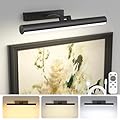 Bridika Picture Lights for Wall Battery Operated with Remote, 3 Color Modes and Dimmable Rechargeable Art Lights for Paintings, Gallery, Bedroom, Bathroom with Timer Black 1