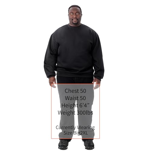 JC DISTRO USA-made Men's Big Size Mid-Weight Fleece Hoodie & Crewneck Sweatshirt, Big2XL - Big7XL2