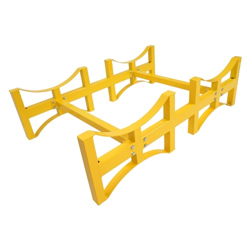 Soporte apilable para barriles de aceite HECASA, 55 galones, bastidor para barriles de acero resistente con recubrimiento en polvo amarillo, capacidad de 1600 lb para 2 barriles miniatura 1