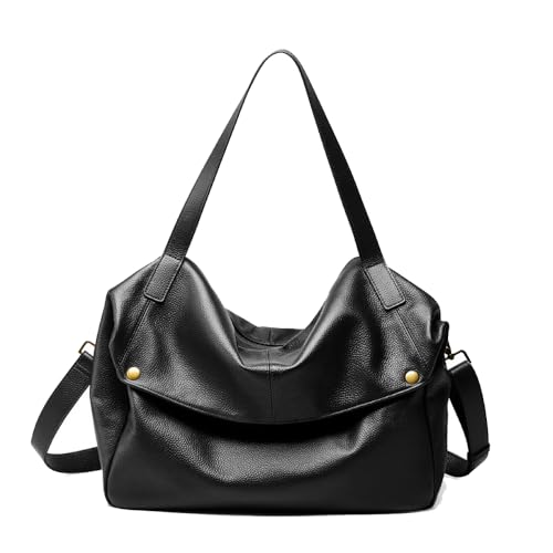 Sac Cabas en Cuir de Vachette Véritable pour Femme Grand Sac d'Épaule Vintage