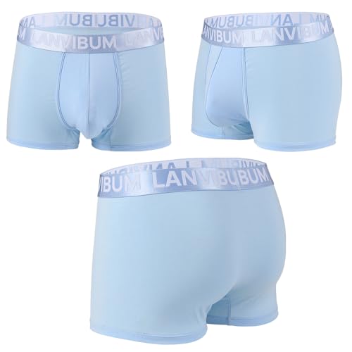 Men's Boxers Modal 3-Pack Ultra-Soft 95% Modal + 5% Spandex Underwear with Supportive Pouch4