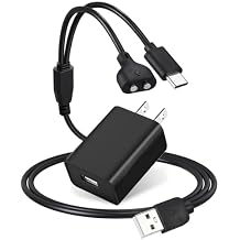 Dog Shock Collar Charger Fit for Jugbow/Delupet/Yawpet Dog Training Collar, 2-in-1 Magnetic and USB C Charging Cable for DT-61/66/67/68/72/73 Shock Collar and Remote Cord with Power Adapter 3.3FT