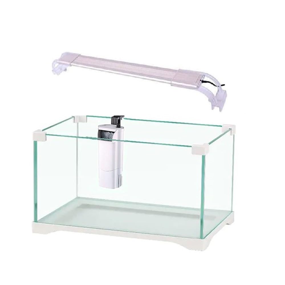 Aquariumline Tartarughiera/Teca in Vetro per Tartarughe d’Acqua e di Terra, Rettili – Completa di Filtro Interno e Plafoniera LED – 54 Litri, 28,6x18,8x16,5 cm"