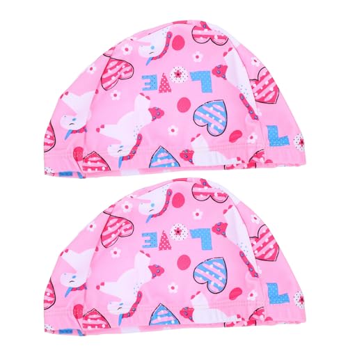 MOBUTOFU Gorros de Natación Diseño de Dibujos Animados, 2 Piezas Resistentes al Desgarro y Duraderos para Celebracion Verano y Natación