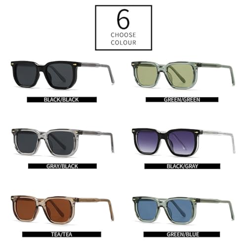 Fashion Men Sunglasses Gradient Shades Uv400 Retro Rivets Women Luxury Green3