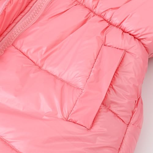 Image of Teen Kids Leather Puffer Jackets Winter Waterproof Fleece Lined Down Coats Boys Girls Padded Warm Quilted Outwear