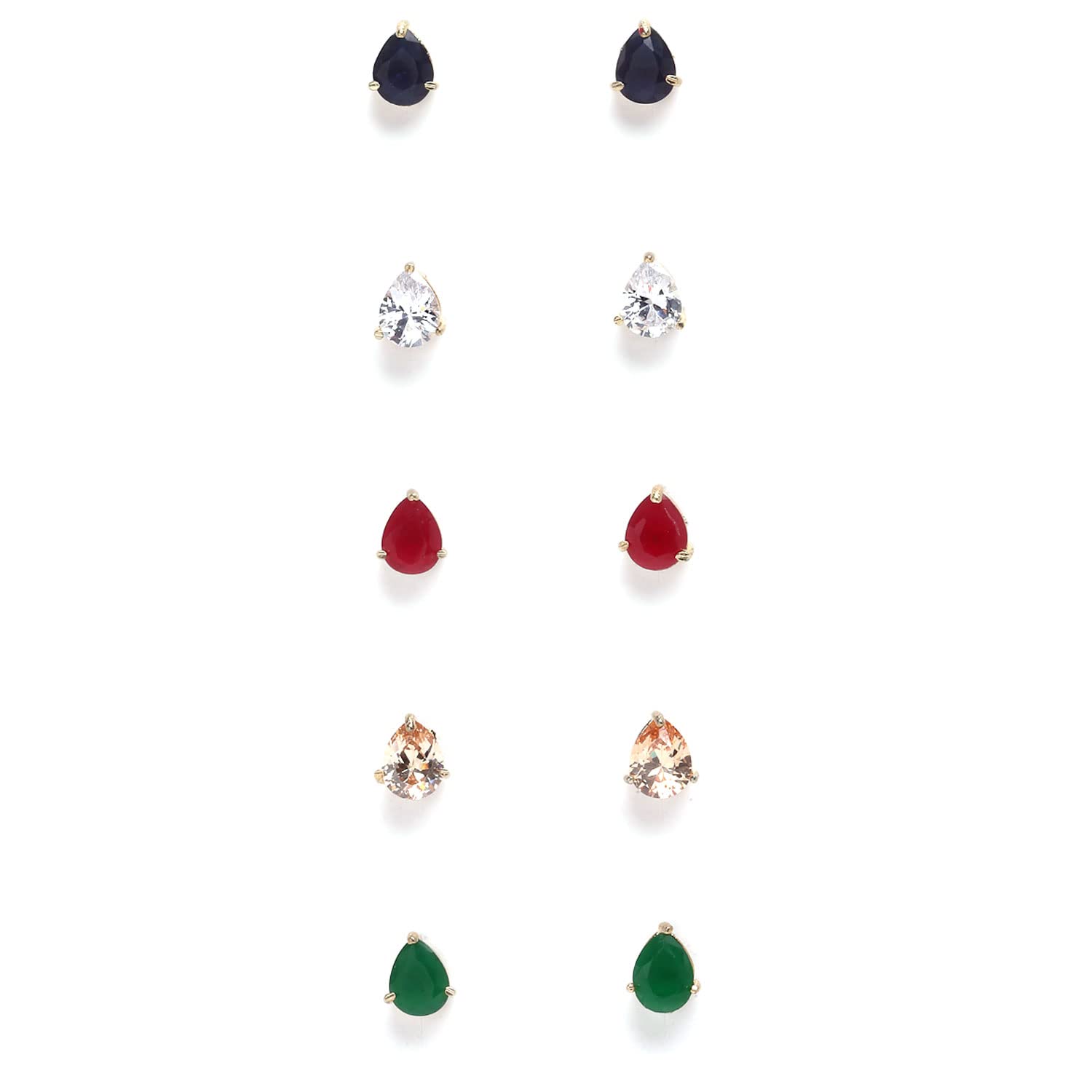 KENNICE Multi Colour Gold-Plated Geometrical Shaped Studs Earrings Jewellery For Girls and Women (B0BVQHJSXV) Amazon Price History, Amazon Price Tracker