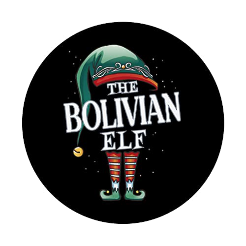 Bolivian Elf Christmas Group Xmas Pajama Party PopSockets Swappable PopGrip, Black - Image 3
