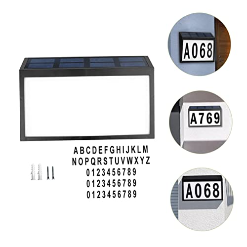 Numéros d'adresse sur la maison rétro-éclairé LED noir NUOBESTY