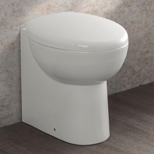 Wc filomuro con brida in ceramica bianco lucido, scarico multiplo a parete o a pavimento, serie CIPRO