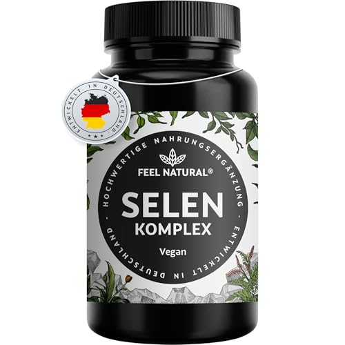 Selen Hochdosiert: 200µg Selen - 365 Tabletten - Hoch bioverfügbar durch 3 hochwertige Selenformen: Natriumselenit, L-Selenmethionin, Selenhefe - Laborgeprüft und in Deutschland produziert