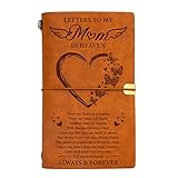 Vetbuosa Letter to Mom in Heaven Leather Journal,Memorial Gifts for Loss of Mom,Loss of a Mother Sympathy Gifts,Bereavement Gift Idea,In Memory of Loved One Gifts