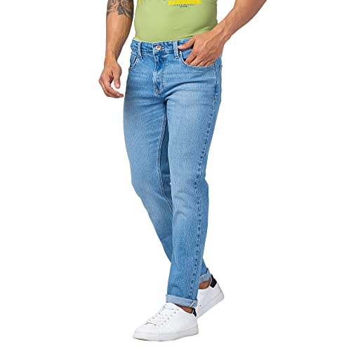 Image of Spykar Men's Ricardo Straight Fit Mid Rise Casual Jeans
