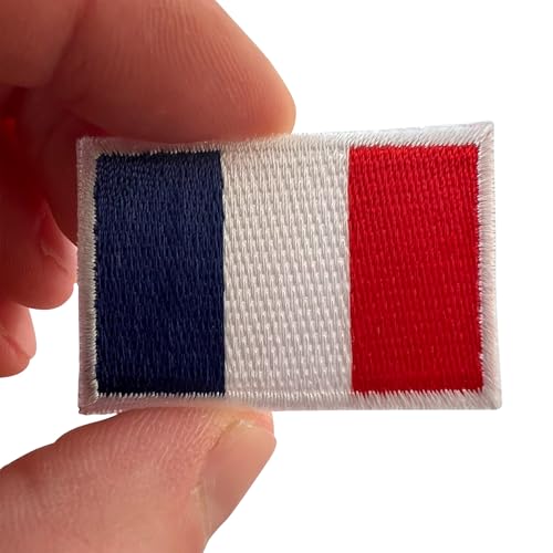 Mini parche de la bandera de Francia para planchar o coser en la ropa, camiseta pequeña insignia bordada
