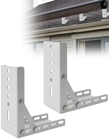 2PCS Heavy-Duty Adjustable Roof Mounted Retractable Awning, Awning Mounting Brackets for House Roof/Eave (Thickened Metal Material)