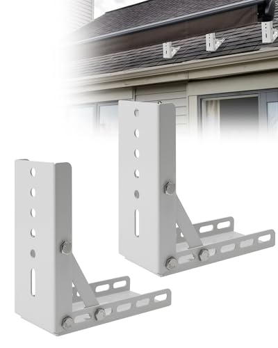 2PCS Heavy-Duty Adjustable Sunsetter Awning Bracket for Roof, Awning Brackets for House Roof/Eave (Thick Iron Material)
