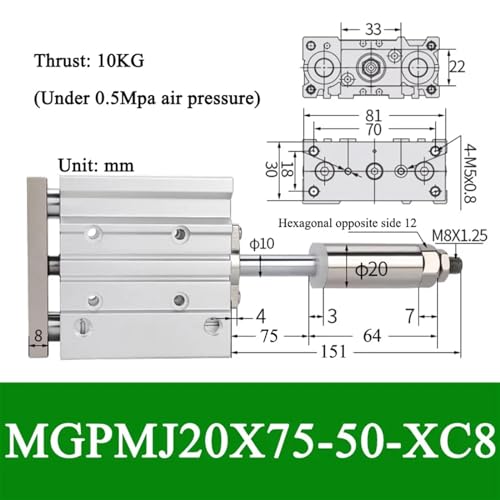 Cylindre pneumatique 20mm réglable pour corriger les torsions de transfert - 2