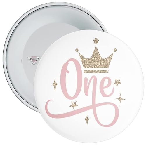 1St Birthday Badge Girl Crown Birthday Badge Girl (1St Birthday)