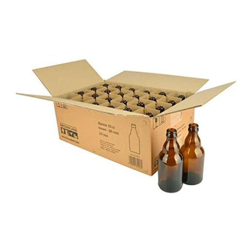 Bouteille de bière Steinie 33 cl, brun, 26 mm, boîte 24 pcs