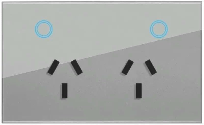 JXQXHCFS Tuya WiFi Smart Wall Socket Power Monitor Touch Sensor Wireless Remote Control Electrical Plug Outlet Compatible with Alexa Google Home-White