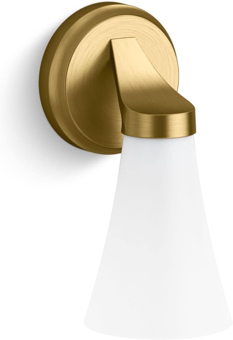 Kohler Lighting 26846-SC01 Simplice 10" Tall Bathroom Sconce with Painted Glass Shade - Brushed Moderne Brass