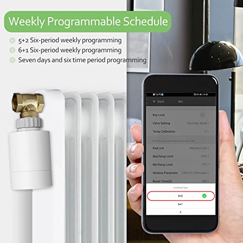 Smart Radiator Valve, Intelligent Thermostat Valve Mobile App Control, Supports Voice Control, Programmable Schedule, Radiator Controller For Zigbee #TOP2