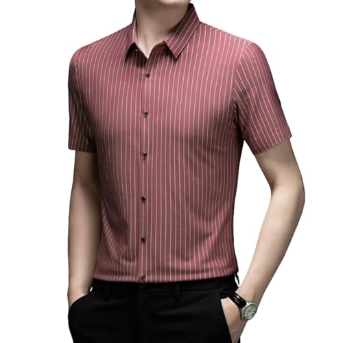 Chemise d'été manches courtes homme rayures verticales légères mode
