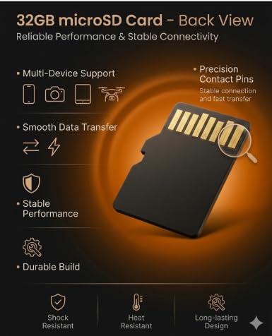 Image of SD Card 32GB Micro SDHC Memory Card | High-Speed 100MB /s Read | Durable & Waterproof| Compatible with Mobile, Camera, Computer, Tablet