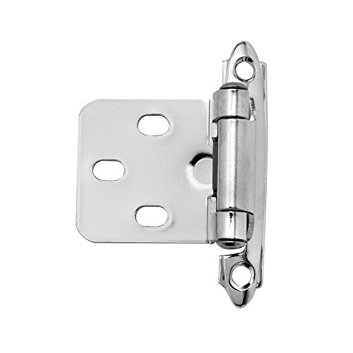 Variable Overlay Surface Mount Hinges - Chrome - pair